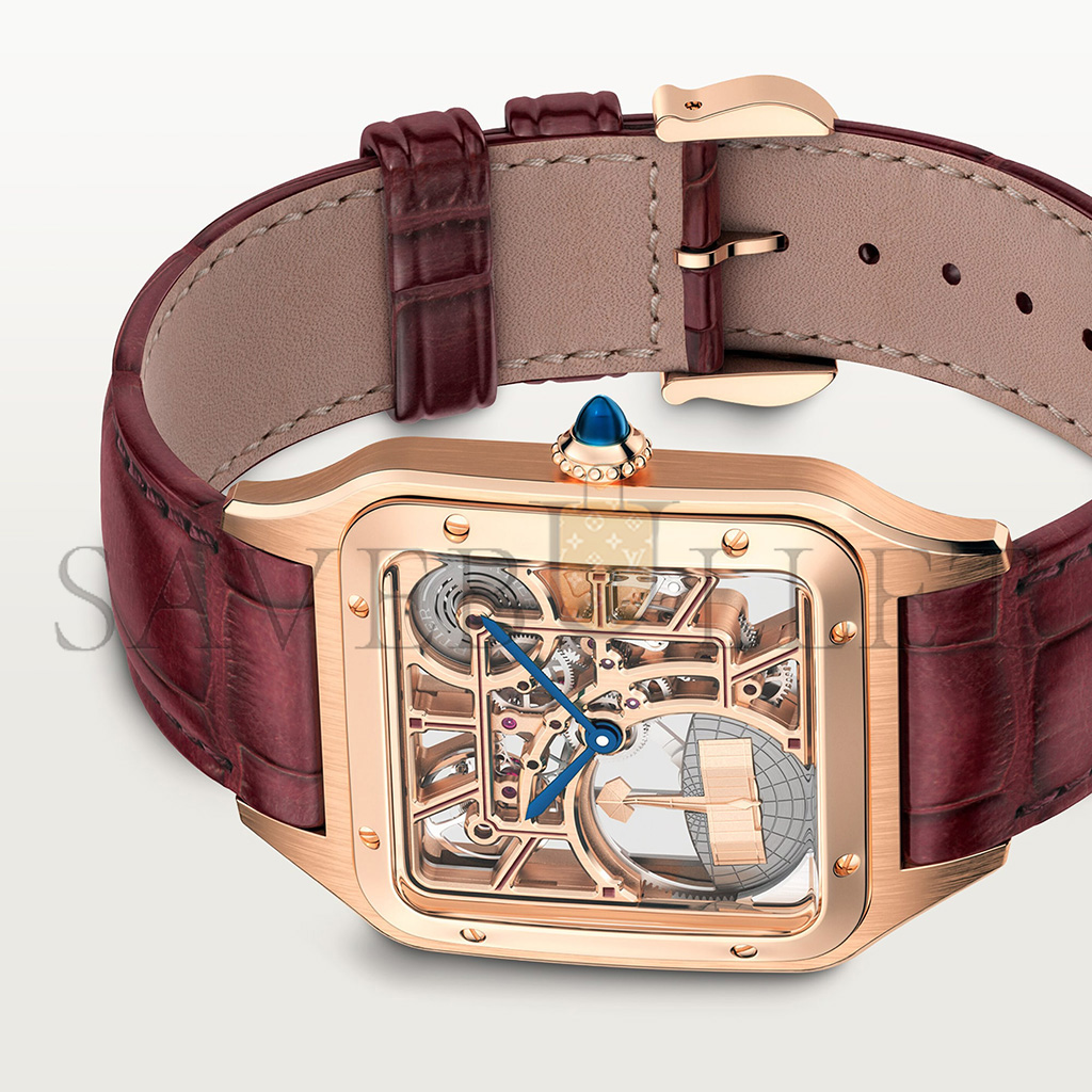 Ca*t*er santos-dumont skeleton watch with micro-rotor whsa0030